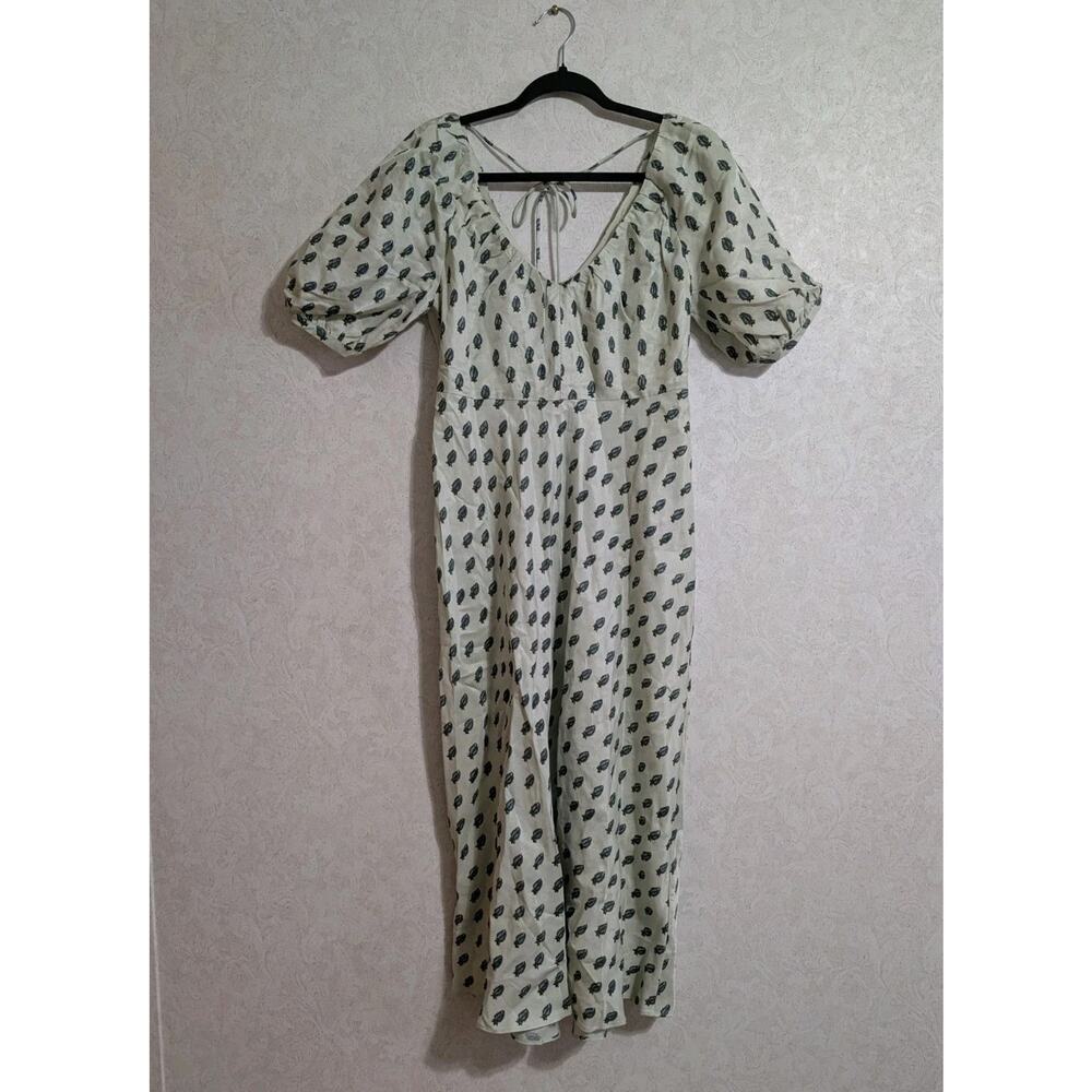 NWT Banana Republic Viscose-Linen Ruched Maxi Dress Etched Paisley Size 4